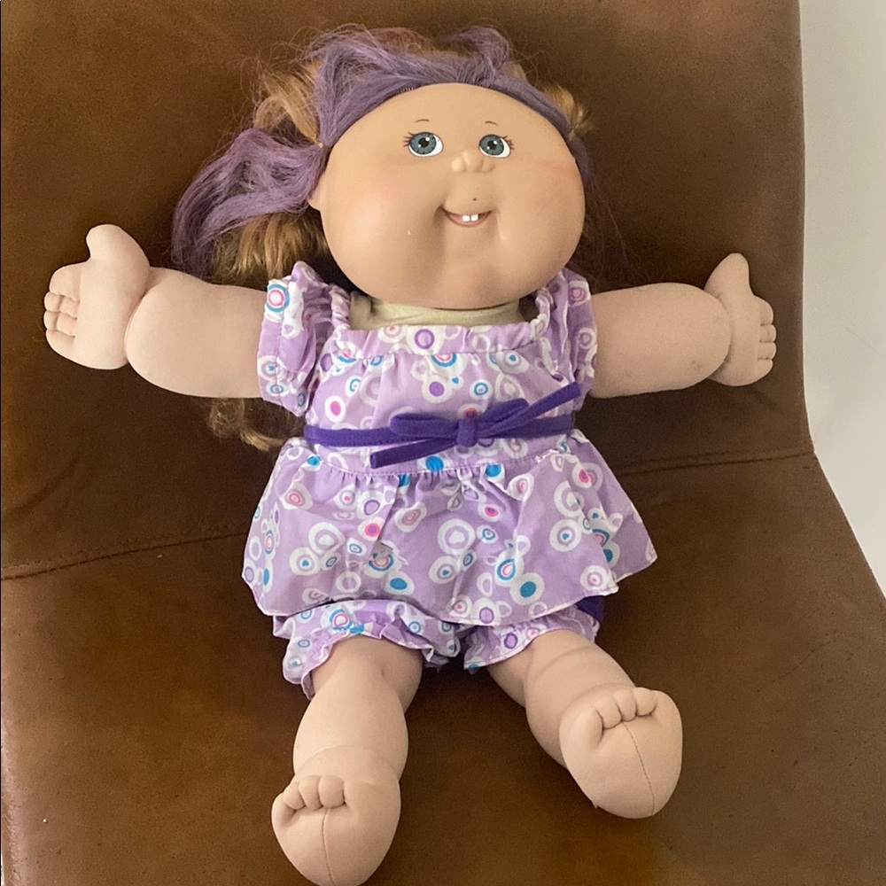Cabbage Patch Adorable Doll with Purple Dress